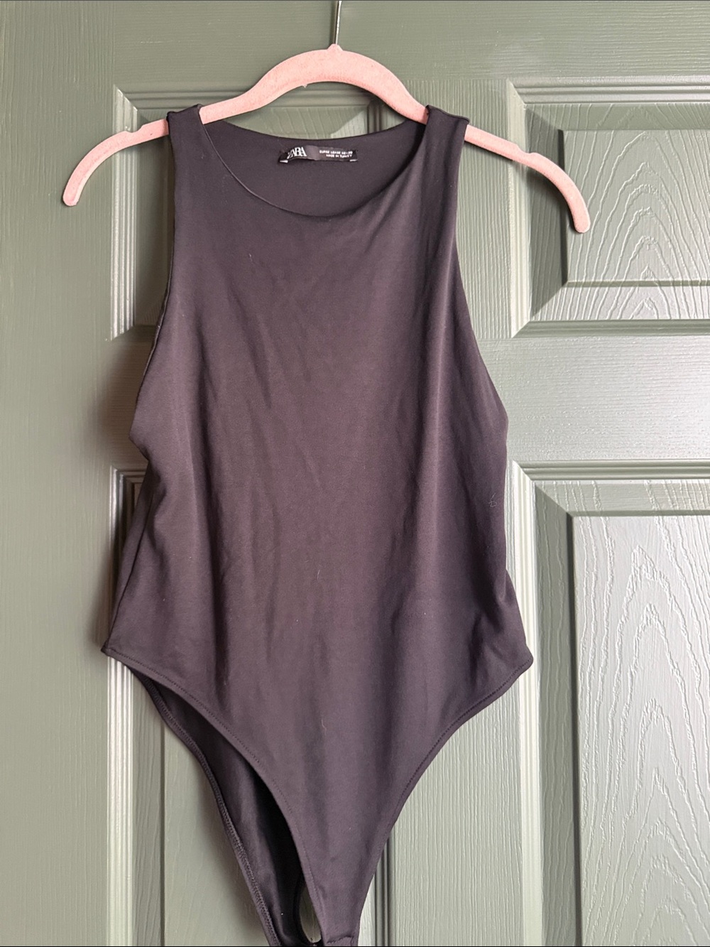Zara Black Sleeveless One-Piece Bodysuit